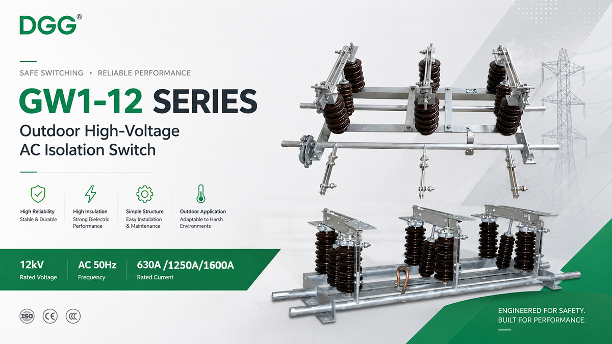 Outdoor disconnect switch installed on steel support structure in substation