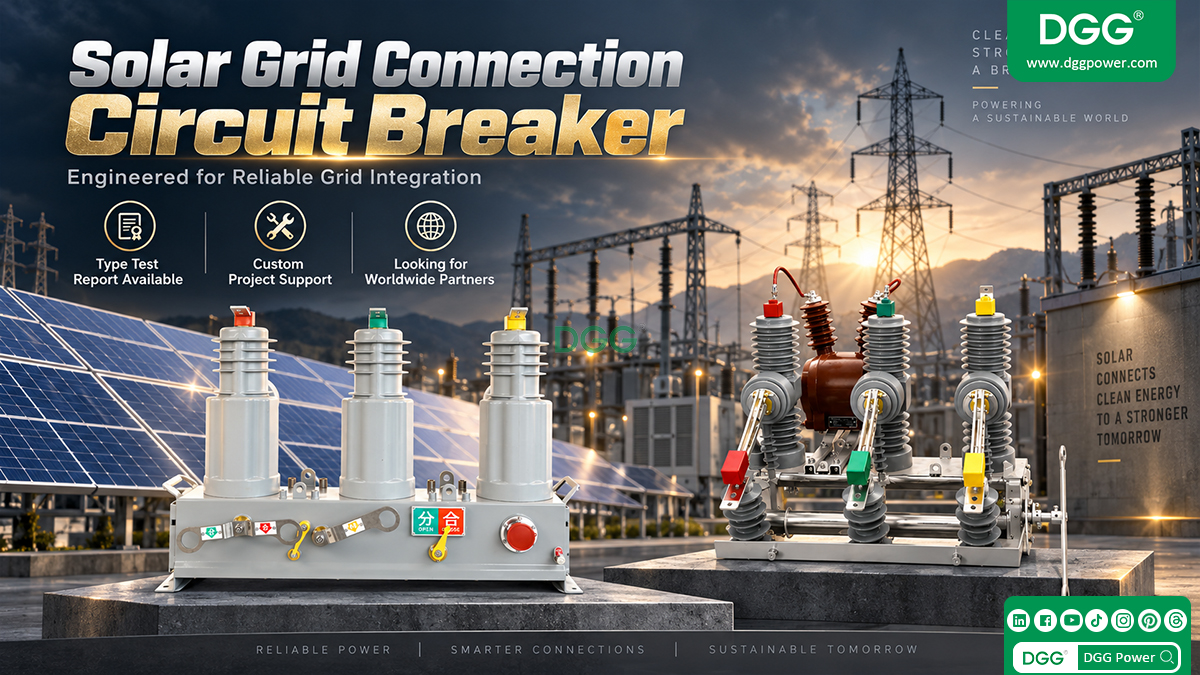 Outdoor vacuum circuit breaker for solar grid connection