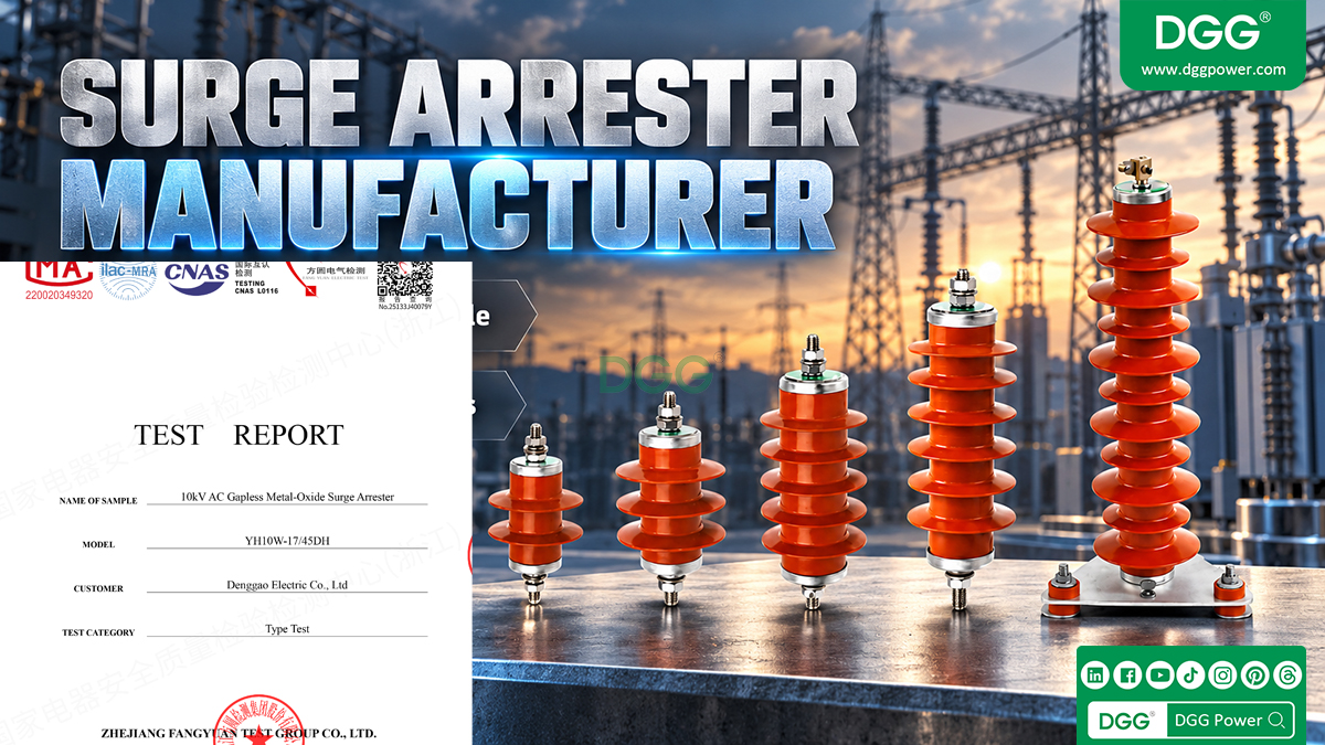 Metal oxide surge arresters for 11kV 22kV and 33kV distribution systems