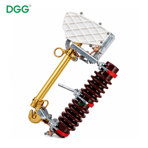 Outdoor dropout fuse cutout with arc shield and ribbed insulator